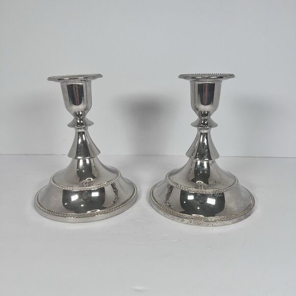 Candle Holders Silver Plated Dinner Party Or Wedding Decor - Picture 1 of 9
